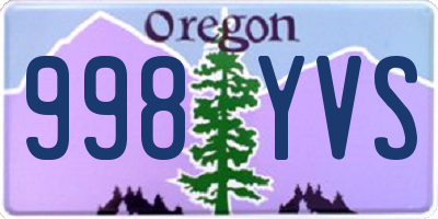 OR license plate 998YVS