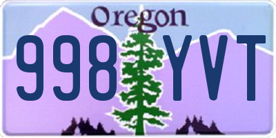OR license plate 998YVT