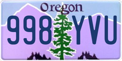 OR license plate 998YVU