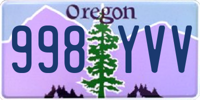 OR license plate 998YVV