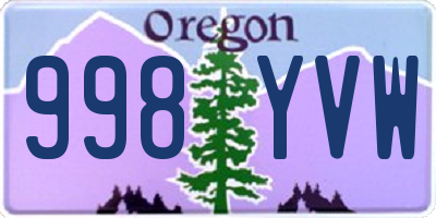 OR license plate 998YVW