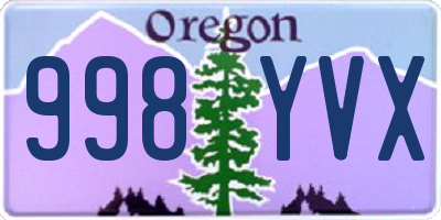 OR license plate 998YVX