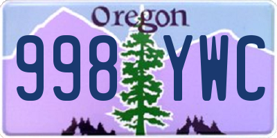 OR license plate 998YWC