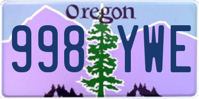 OR license plate 998YWE