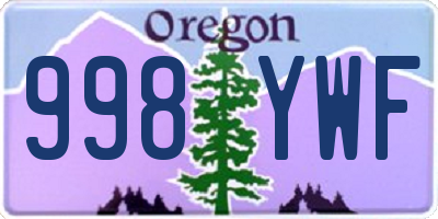 OR license plate 998YWF