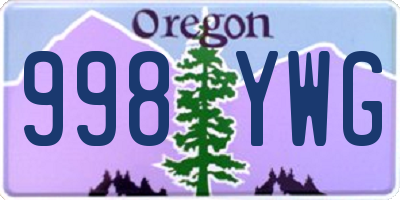 OR license plate 998YWG