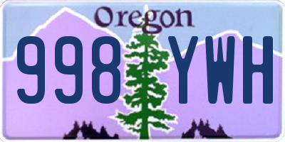 OR license plate 998YWH