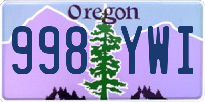 OR license plate 998YWI