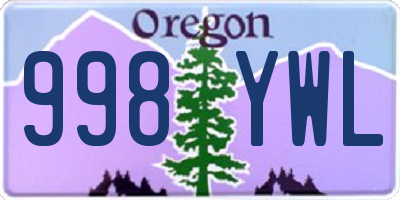 OR license plate 998YWL