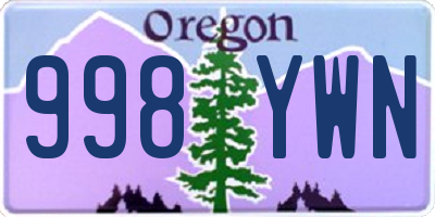 OR license plate 998YWN