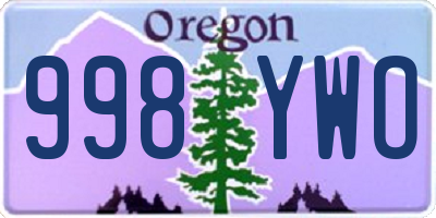 OR license plate 998YWO