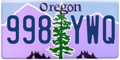 OR license plate 998YWQ