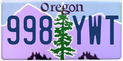 OR license plate 998YWT