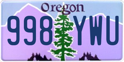 OR license plate 998YWU