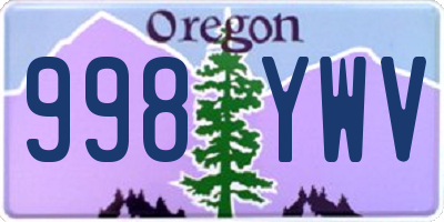 OR license plate 998YWV