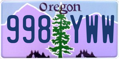 OR license plate 998YWW