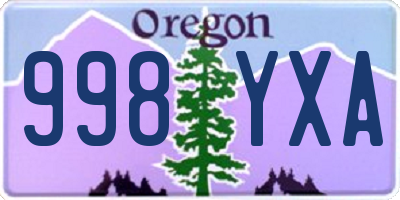 OR license plate 998YXA