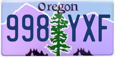OR license plate 998YXF
