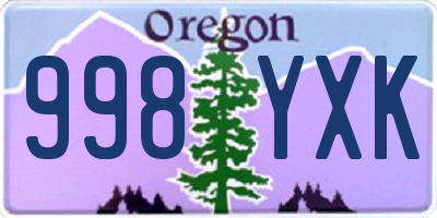 OR license plate 998YXK