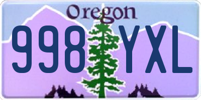 OR license plate 998YXL