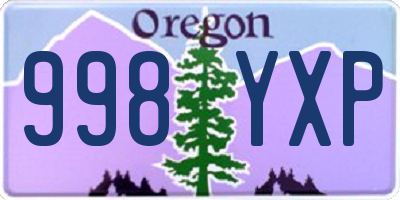 OR license plate 998YXP