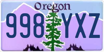 OR license plate 998YXZ