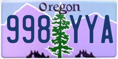 OR license plate 998YYA