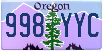 OR license plate 998YYC