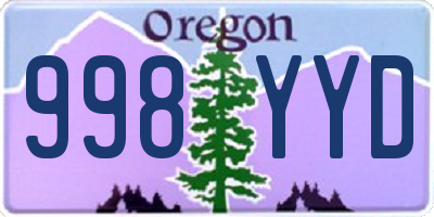 OR license plate 998YYD
