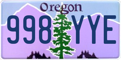 OR license plate 998YYE