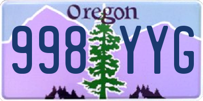 OR license plate 998YYG
