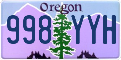 OR license plate 998YYH