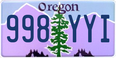 OR license plate 998YYI