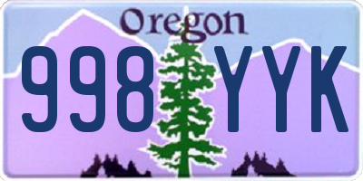 OR license plate 998YYK