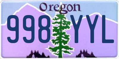 OR license plate 998YYL