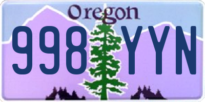 OR license plate 998YYN