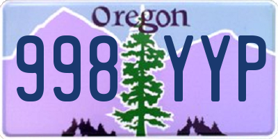 OR license plate 998YYP