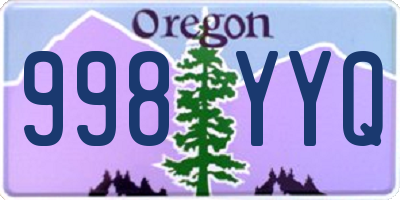 OR license plate 998YYQ