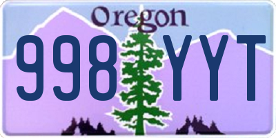 OR license plate 998YYT