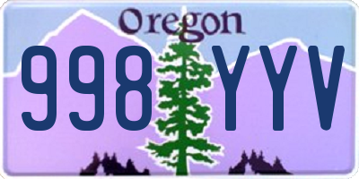 OR license plate 998YYV