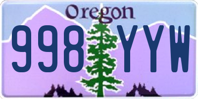OR license plate 998YYW