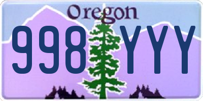 OR license plate 998YYY