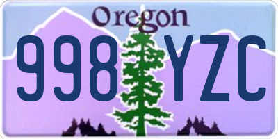 OR license plate 998YZC