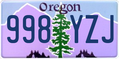 OR license plate 998YZJ