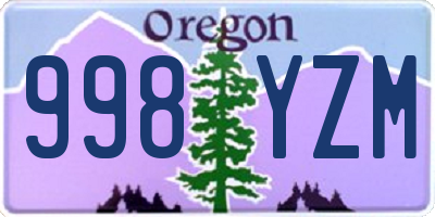 OR license plate 998YZM