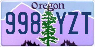 OR license plate 998YZT