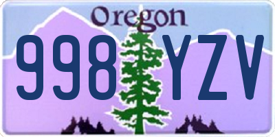 OR license plate 998YZV