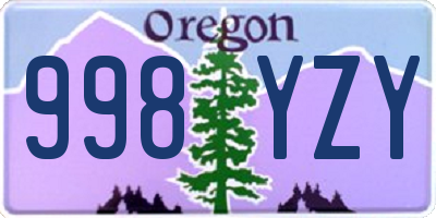 OR license plate 998YZY