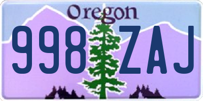 OR license plate 998ZAJ