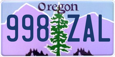 OR license plate 998ZAL